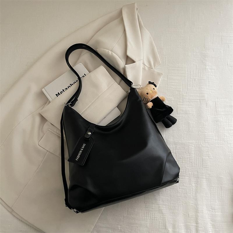 Slack Soft Leather Bag Women's New Fashion Commuter Shoulder Messenger Bag Lazy Wind Tote Bag
