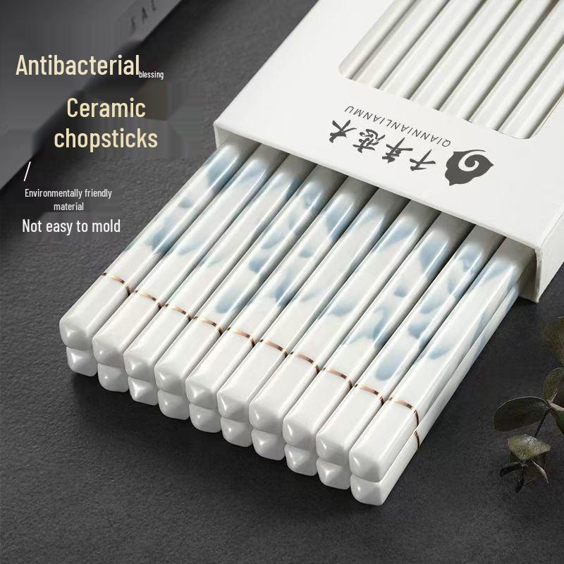Newcomer Exclusive: 2 Pairs of Non-slip Ceramic Chopsticks - Solid Color, Heat Resistant, Food Grade, Easy To Clean