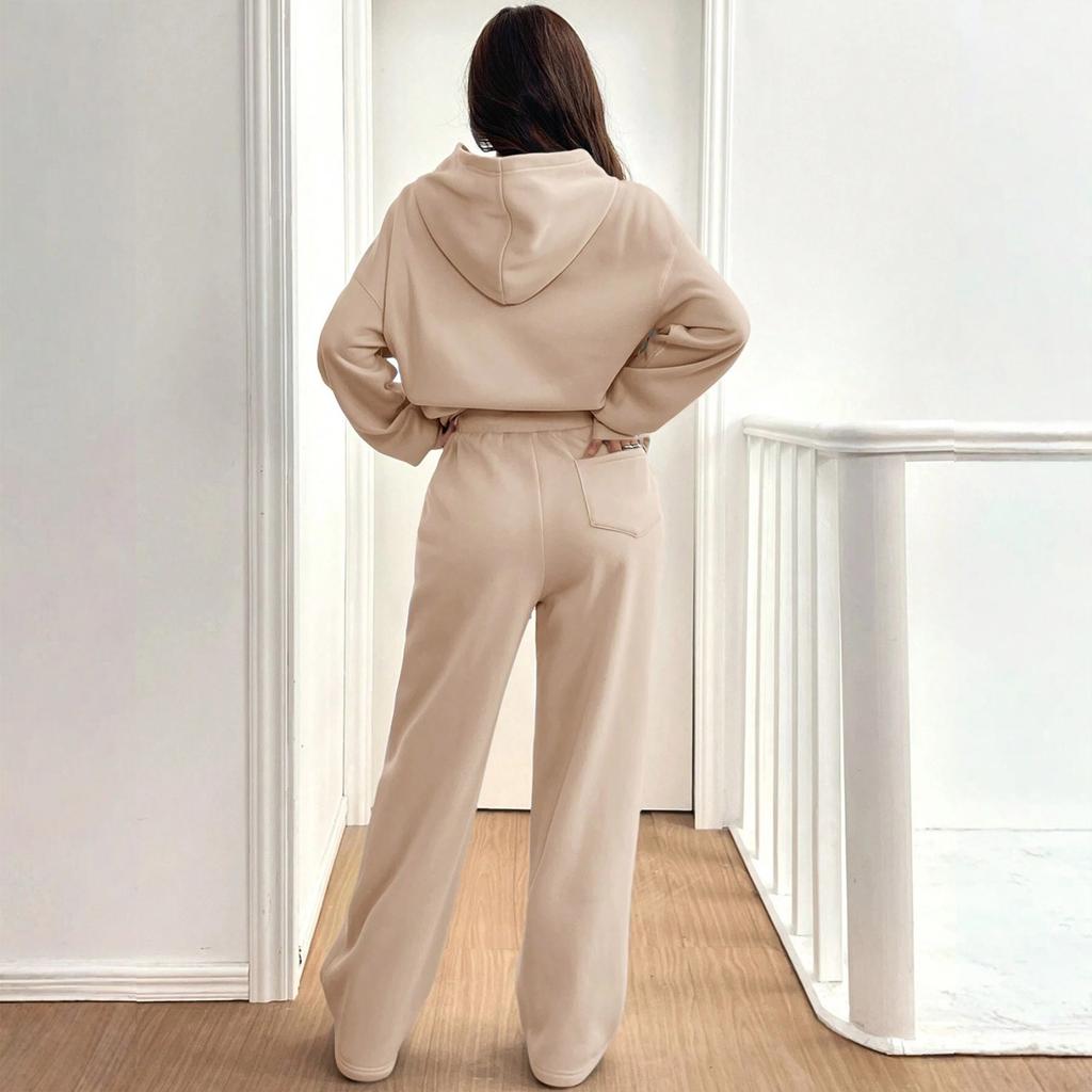 Women's Casual Warm Hoodie Casual Pants  Winter Sports Suit