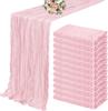 10PCS Terracotta Semi-Sheer Table Runner Gauze Cheesecloth Table Setting Dining Wedding Reception Events Christmas Fall Decor
