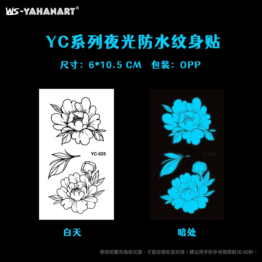 Luminous Blue Tattoo Sticker Nightclub Bar Music Festival Party Female Tattoo Sticker Cool Glowing Face Sticker