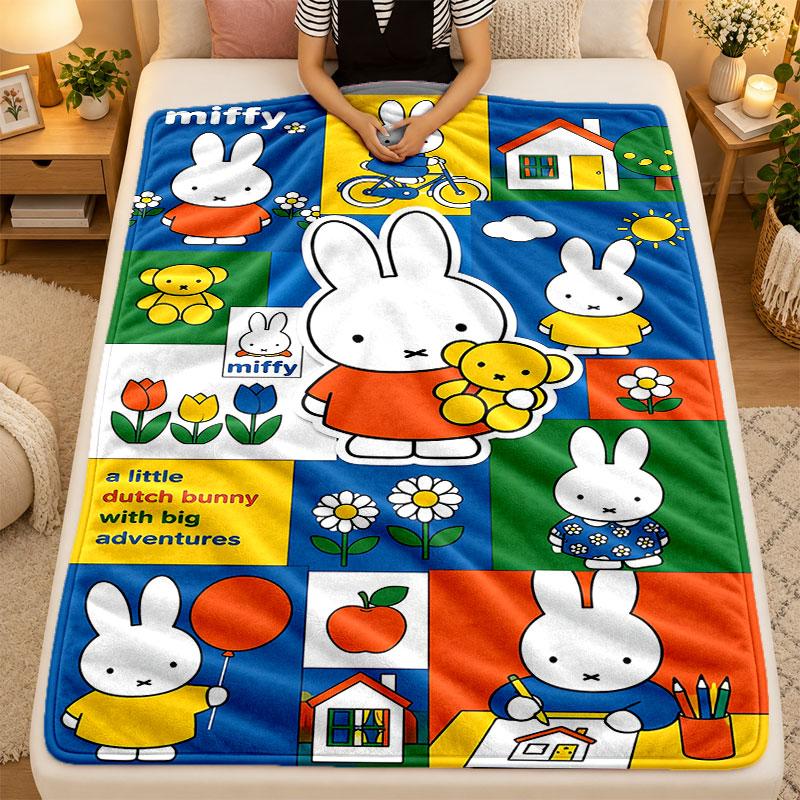 Flannel BlanketMiffy Warm Soft Throw Blanket for Indoor Sofa Bed Living Room Use