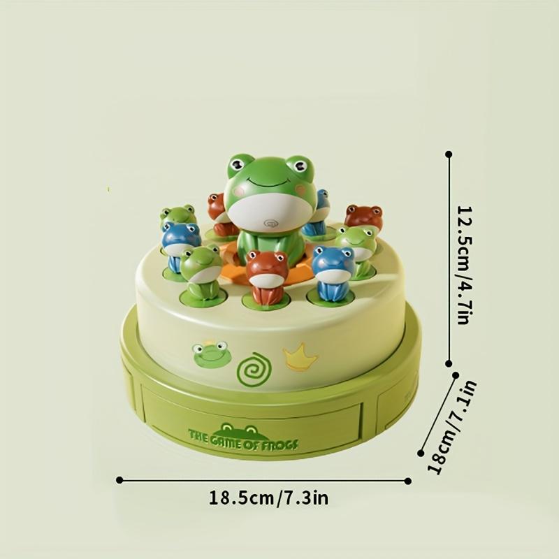 Kids' Jumping Frog Cartoon Net Catching Launcher Toy Green Frog with Colorful Jumping Pups, Battery Operated (Batteries Not Included),  Frog Toys