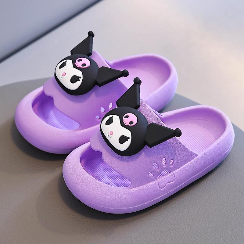 Summer Cute Kuromi Girls Kids Slippers Hello Kitty Sanrios Anime Parent-Child Kawaii Cinnamoroll Home Cartoon Non-Slip Shoes