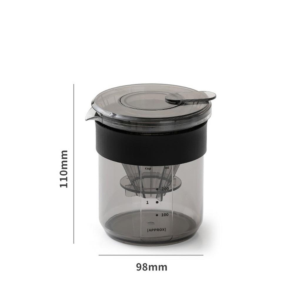 3in1 Portable Outdoor Hand Brew Coffee Pot Set Multi-purpose Transparent Coffee Cold Brew Cup Travel Camping Coffee Storage Cups