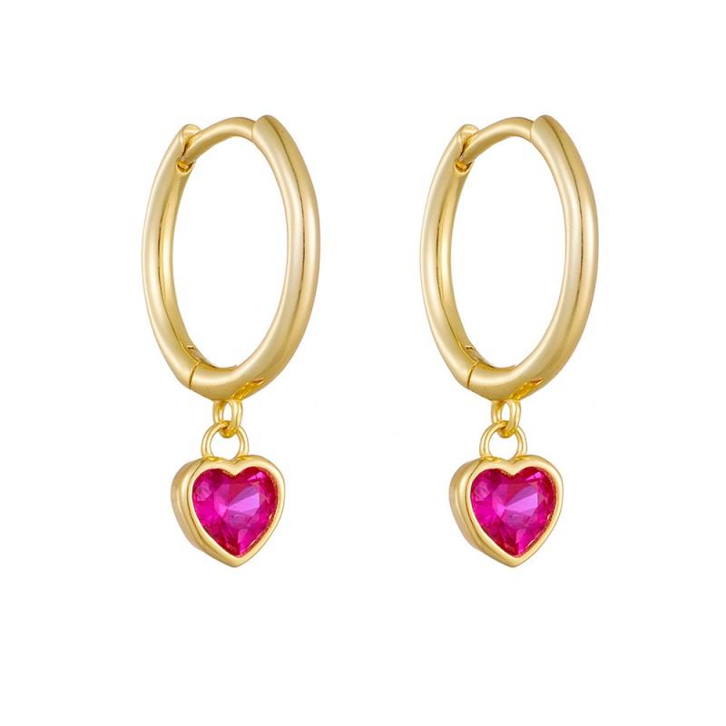 Heart Shape Zircon Earrings Women Sterling Studs Lightweight Fashion Jewelry Gift 925 Sterling Silver