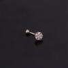 Stainless Steel Zircon Eyebrow Studs: 1.2x6/8mm Curved Rod Cochlear Design