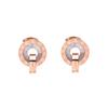 Roségoldene römische Ziffern Ohrstecker - Titanstahl, Weiße Muschel