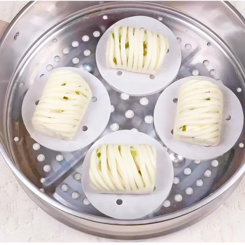 400pcs Non-Stick Steamer Basket Liners with Perforated Center-Round White Steam Cook Paper with Airflow Holes,Kitchen Essentials