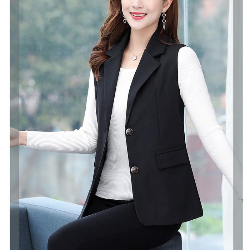 Western Women's Spring and Autumn New Versatile Casual Temperament Sleeveless Suit Vest Top