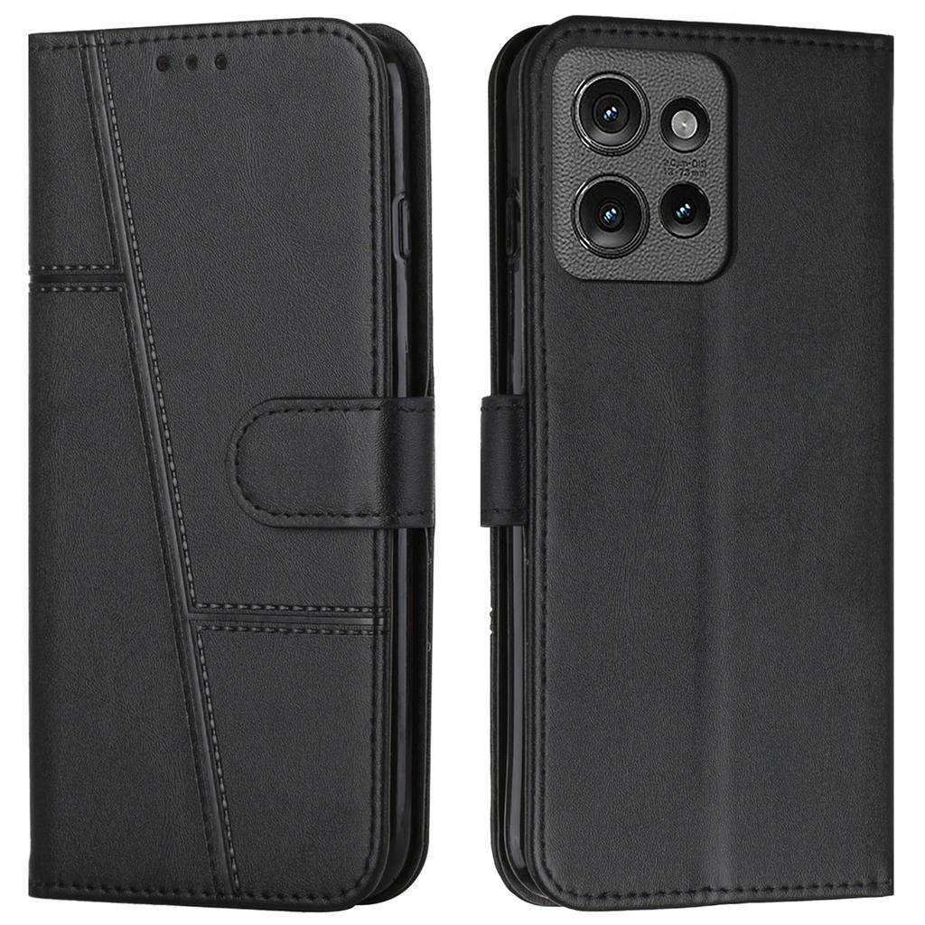 Für Motorola Edge 50 5G Hülle Ständer Flip Schutzhülle aus Leder