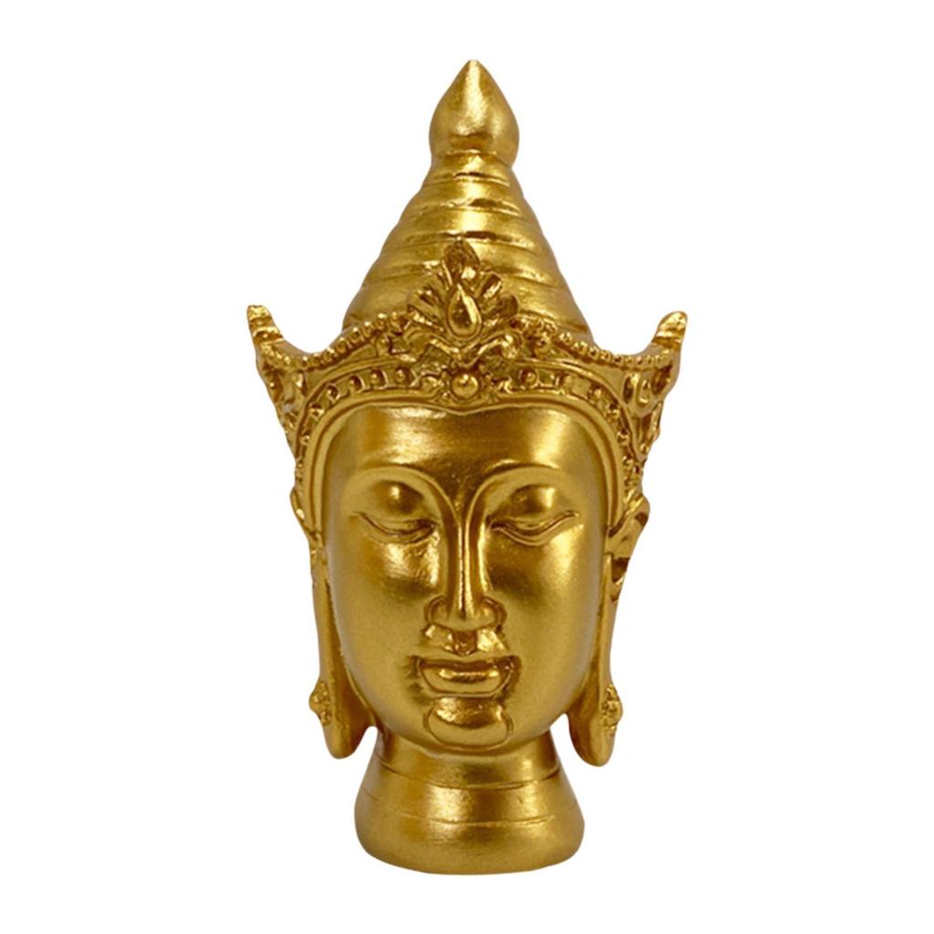 Buddha Head Statue Ornament Craft Decoration for Farmhouse Bookshelf Desktop