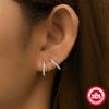 Trendy Fashion S925 Sterling Silver Geometric Elements Three-Claw Diamond Versatile Earrings Ear Hook Earrings