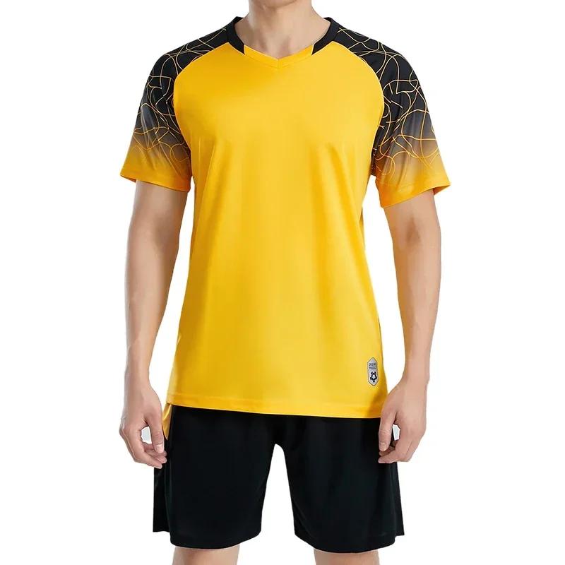 Soccer Jersey Set for Men Soccer Tracksuit Jersey Kit Quick Drying Breathable Man Children Team Training Football Uniform