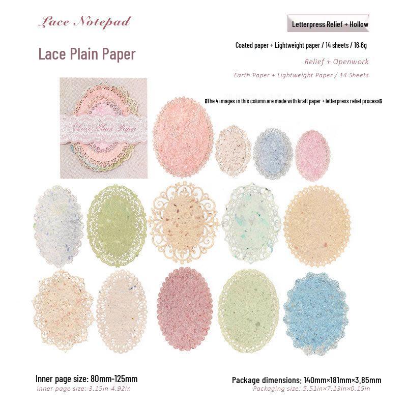 Mò Mò Retro Embossed Lace Journal Paper for DIY Crafting