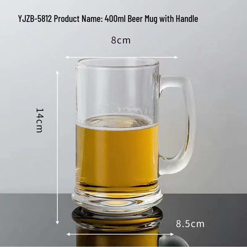 Large Capacity Waist-Slimming Crystal Beer Mug - Thickened Wheat Craft Glass for Household Use