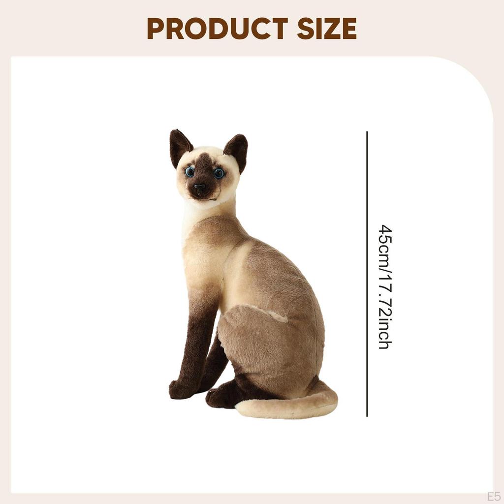 Cat Toy Stuffed Animal Decoration Figures Comfortable Simulation Kitten Lovely for Teens Bedroom