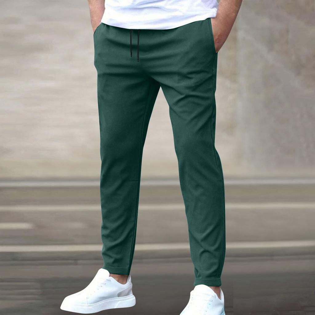 Men's Casual Slim Fit Jogger Pants with Drawstring Waist, Lightweight Breathable Fabric, Ideal for Daily Wear