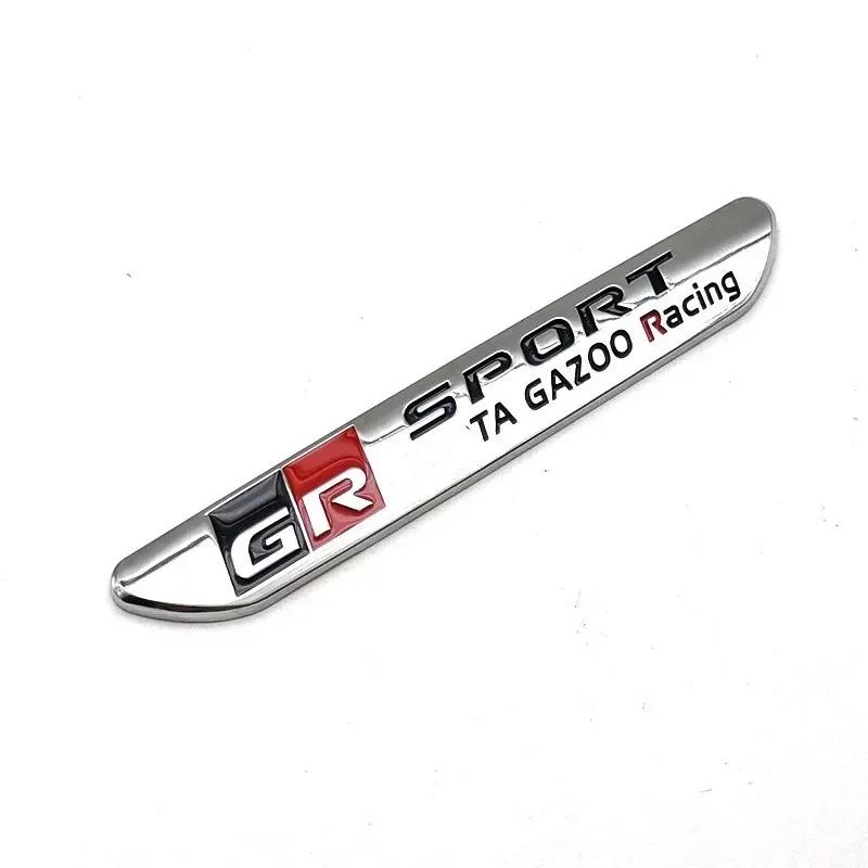 For GR Sport Gazoo Racing Logo Side Fender Emblem Rear Trunk Badge Sticker Corolla Camry Sienna Prius RAV4 CHR Yaris