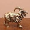 Vintage Miniatures Figurines Bronze Goat Desktop Ornament Brass Copper Sheep Craft Tea Pet Decoration M832 Home Decor Figurine