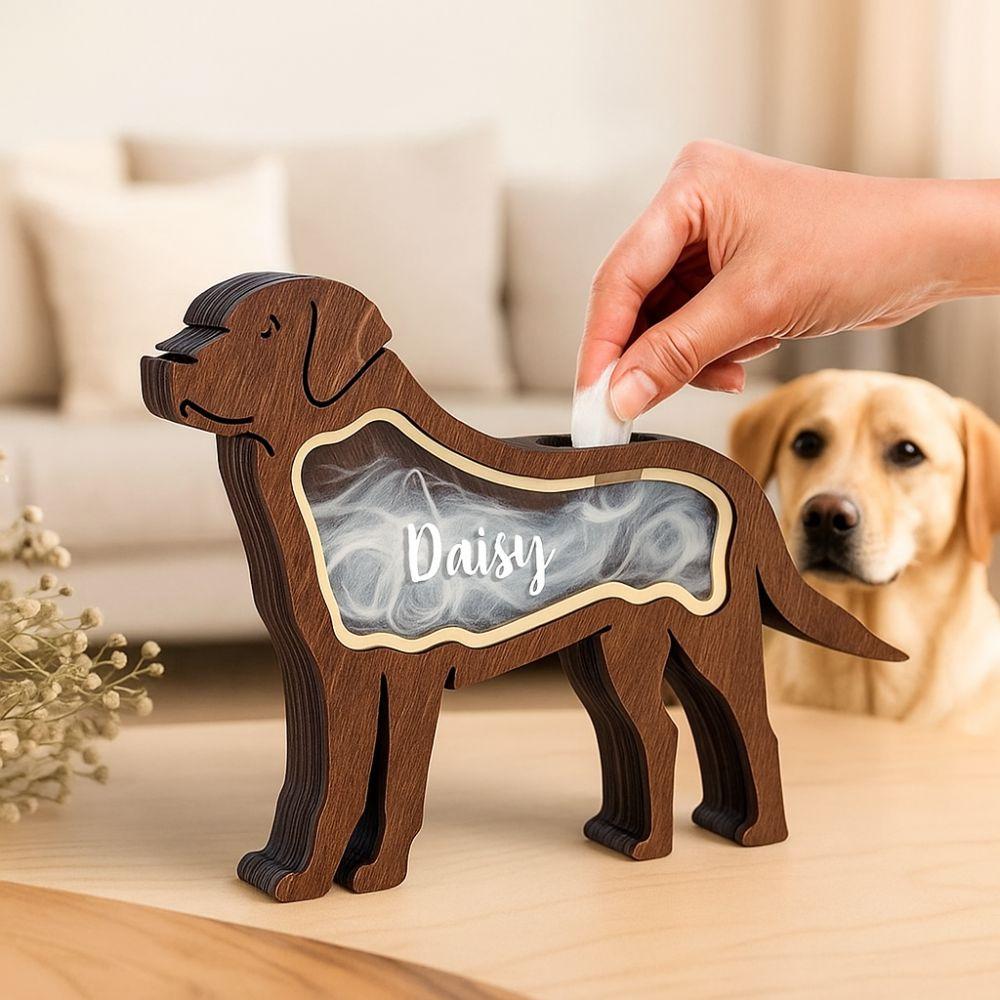 Solid Wood Dog Hair Memorial Box Commemorative Handcrafted Animal Hair Storage Box Dustproof DIY Hair Sealed Container