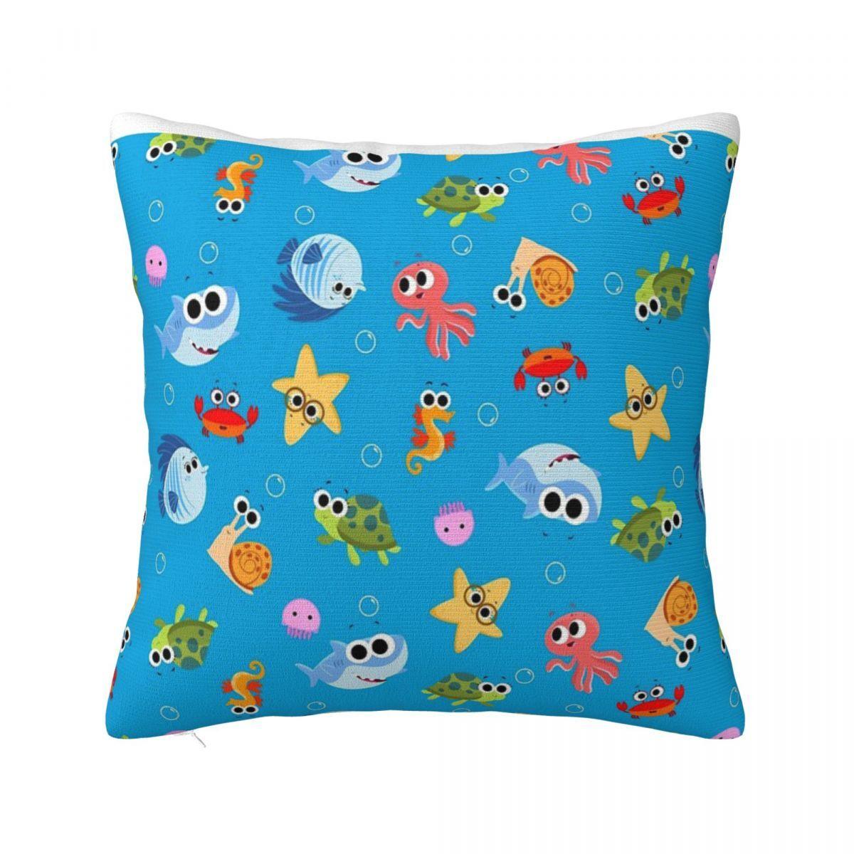 

Finny The Shark Pattern 01 Pillow Case Home Decoration Decorative Cushions Pillow Case Pillow Cover 12x12Inch