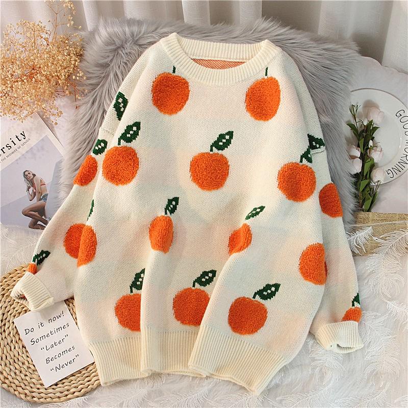 2024 Damen Herbst/Winter Orange Rollkragen Koreanischer Stil Warmer Wollpullover