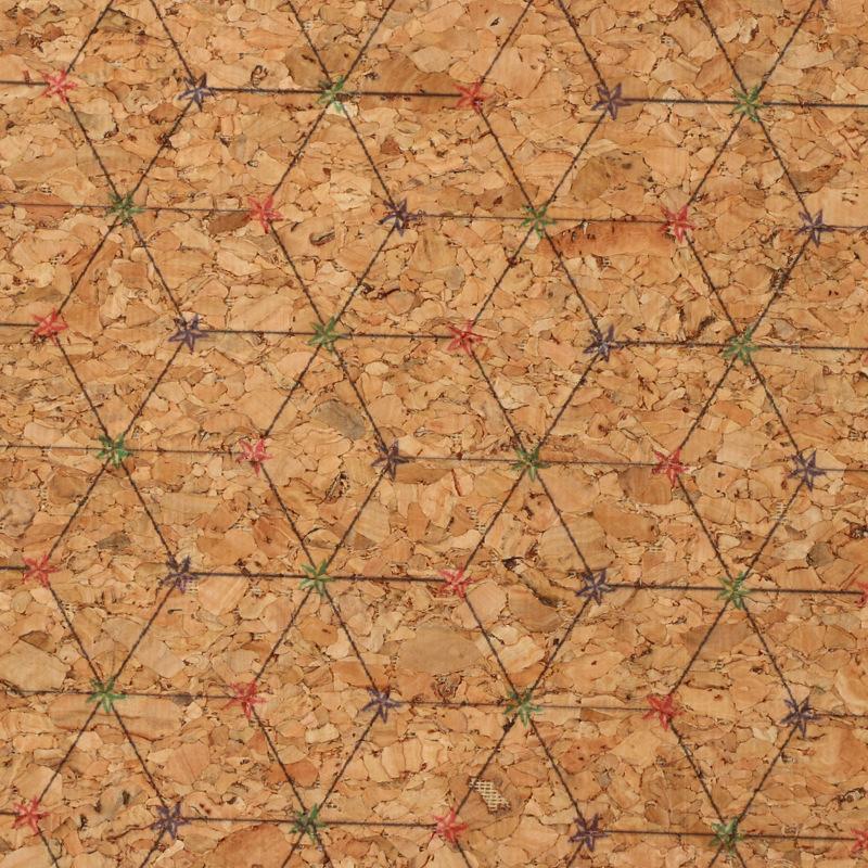 Designer 0.45 mm Organic Vegan Synthetic Printed PU Leather Cork Fabric for Clothing Bags Shoes Making Phone Case Cover Notebook