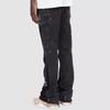 Herre Stræk Denim Cargo Bukser Med Patchwork Detalje Afslappet Pasform Vide Bukser Afslappet Streetwear
