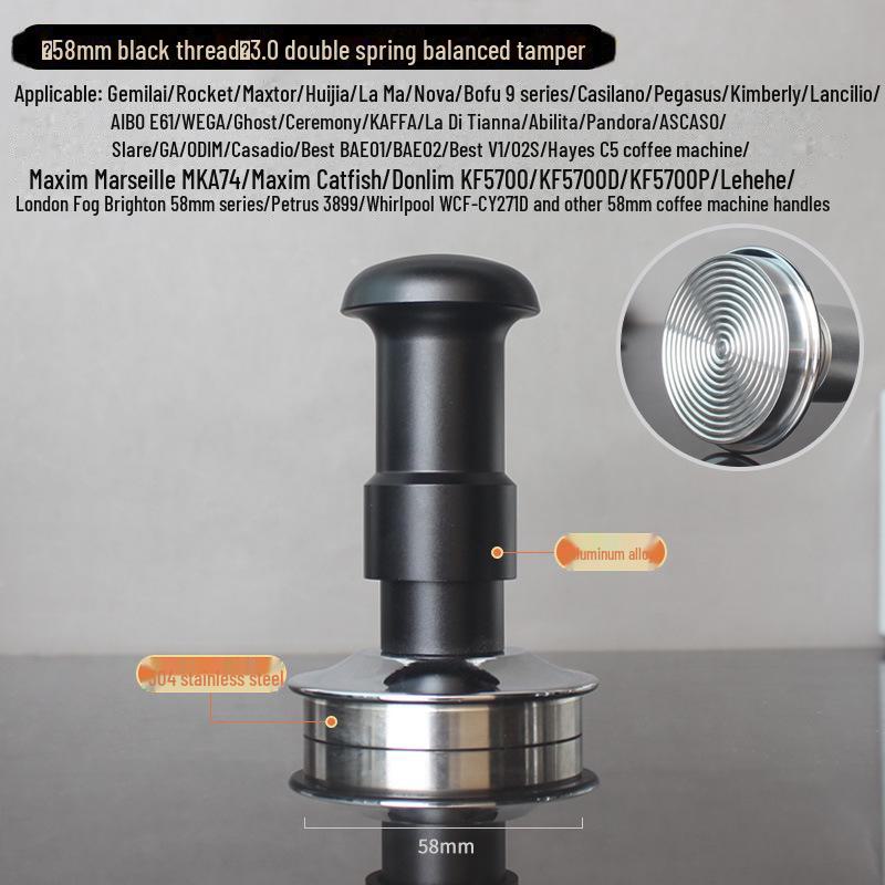 3.0 Double Spring Espresso Tamper with Free Adjustment, Constant Force, Balance - 51/53/58mm
