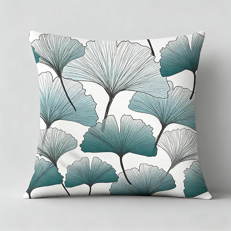 Tropical Rainforest Leaf Buttfly Geometric Abstract Cushion Cover Peach Skin Throw Pillowcase Living Room Home Decor Pillow Case
