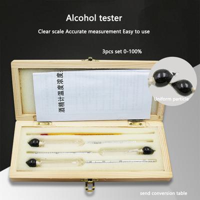 0-100% Alcoholometers With Thermometer Professional Accurate Concentration Meter For Home Brewing