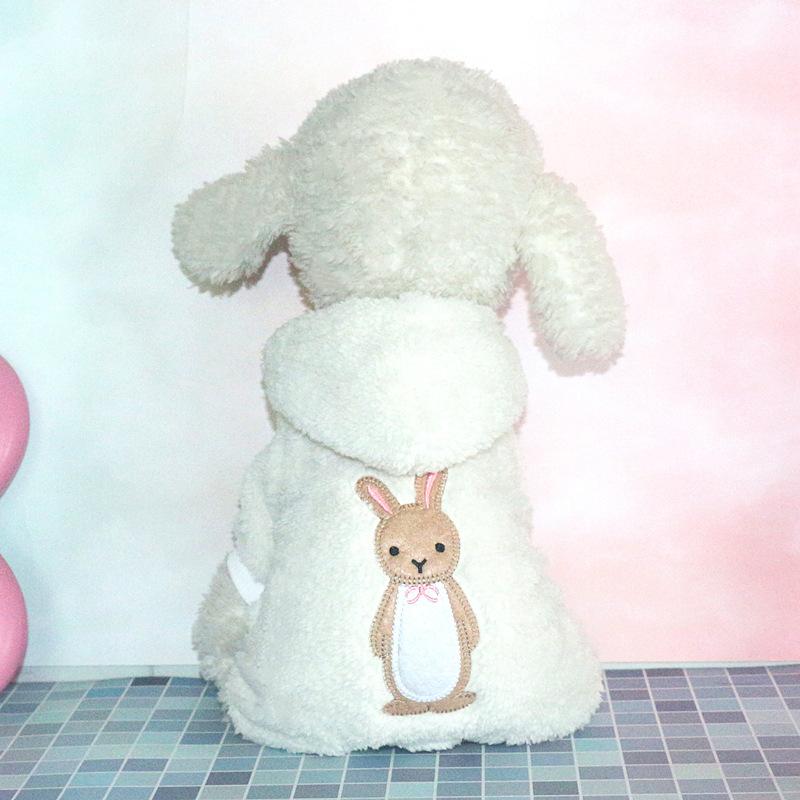 

Одежда для собак Тедди Одежда для домашних животных Кролик Серия Коралловый флис с шапкой Осень и зима Четырехлапый утолщенный свитер для собак Померанский шпиц XS