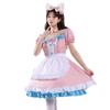 Café Style Cute Lolita Maid Outfit - Pink & Blue Bow Dress for Women