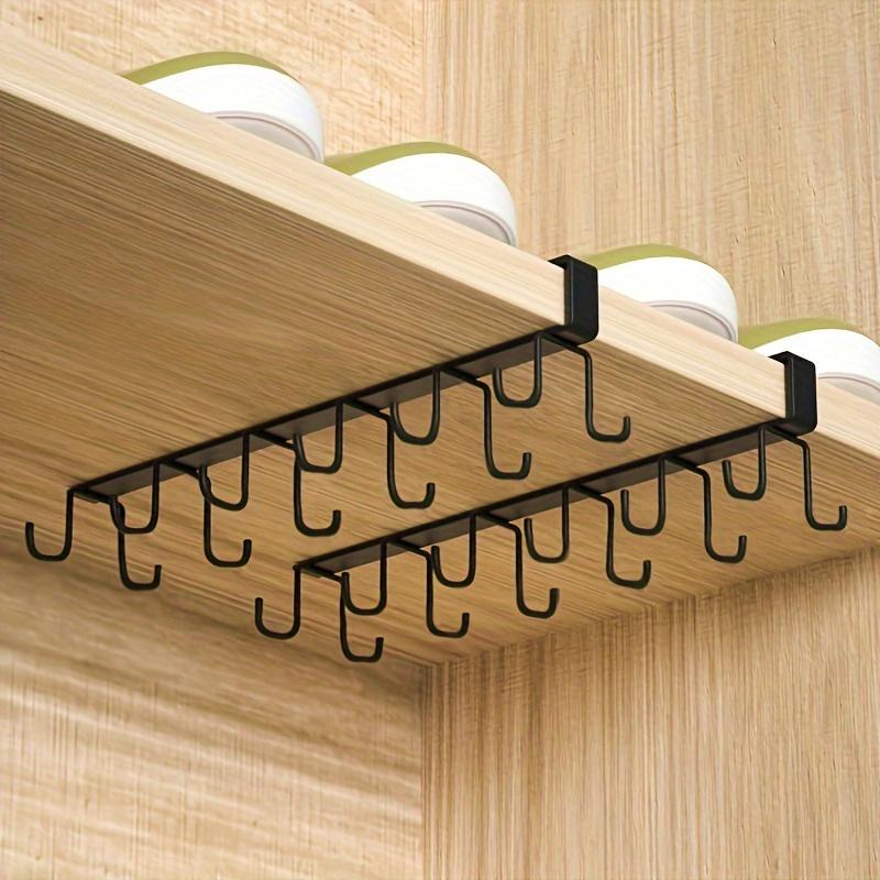 1pc Home Simple Kitchen Double Row Hook, Hanging Traceless Iron Cup Hook, Hanging Rack for Kitchen Bathroom Bedroom
