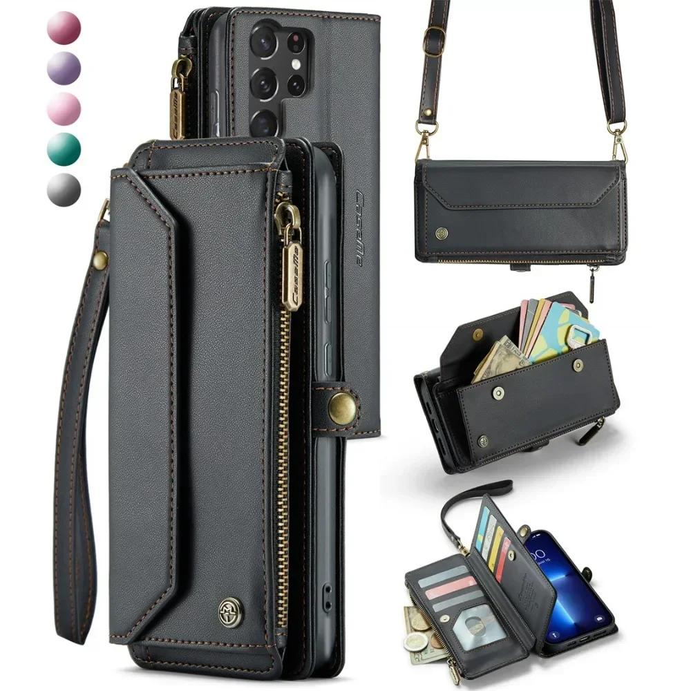 Crossbody Wallet Case for Samsung Galaxy S23 S21 FE S25 S24 S22 Ultra Plus A55 A54 A53 A35 A34 A33 A25 A23 A15 A14 A13 5G A24 4G