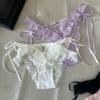Mesh Ruffle Floral Bowknot Panties Bow Ribbon Underpants Lace Flower Transparent Briefs  Lady