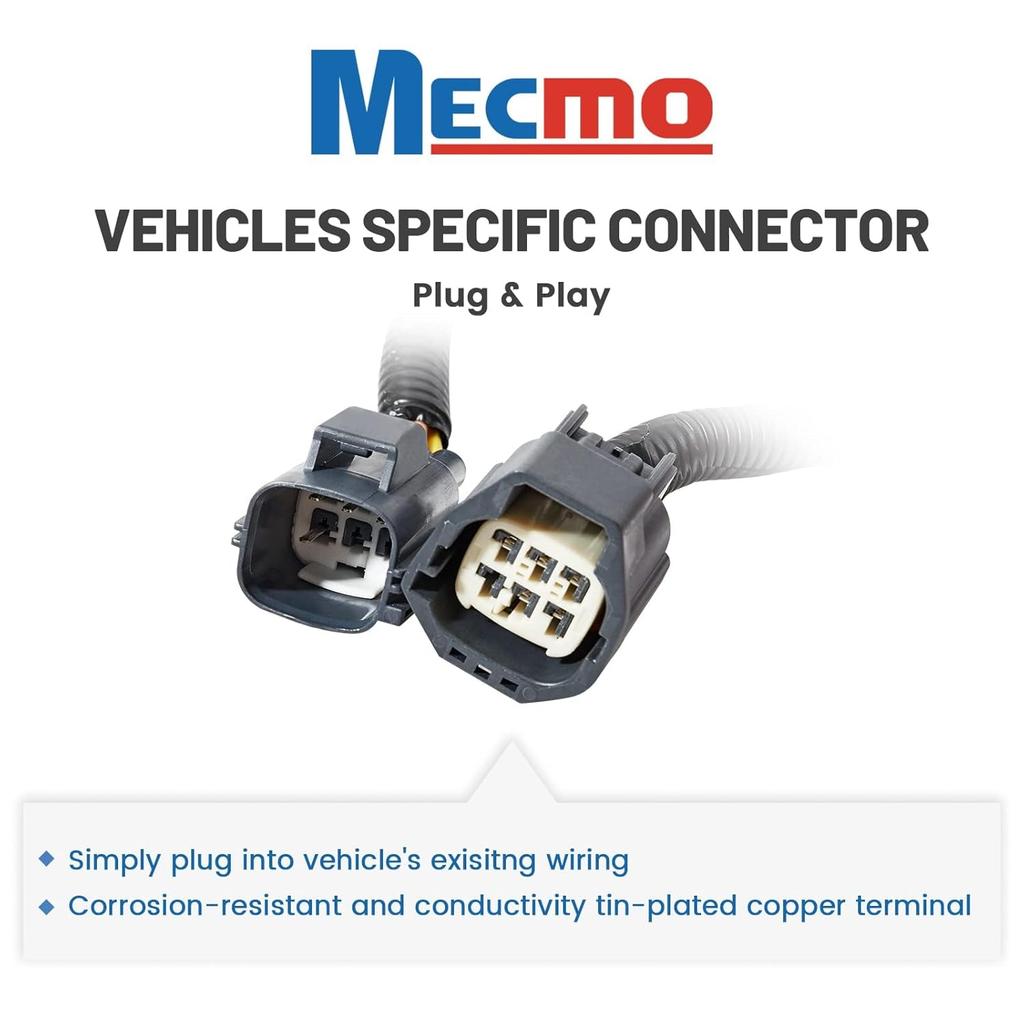 MECMO 4-Pin Trailer Wiring Harness For Jeep Wrangler JK JKU 2007-2018, Tow Hitch Wiring For Rubicon Sahara Sport Unlimited 2-Door 4-Door Trailer