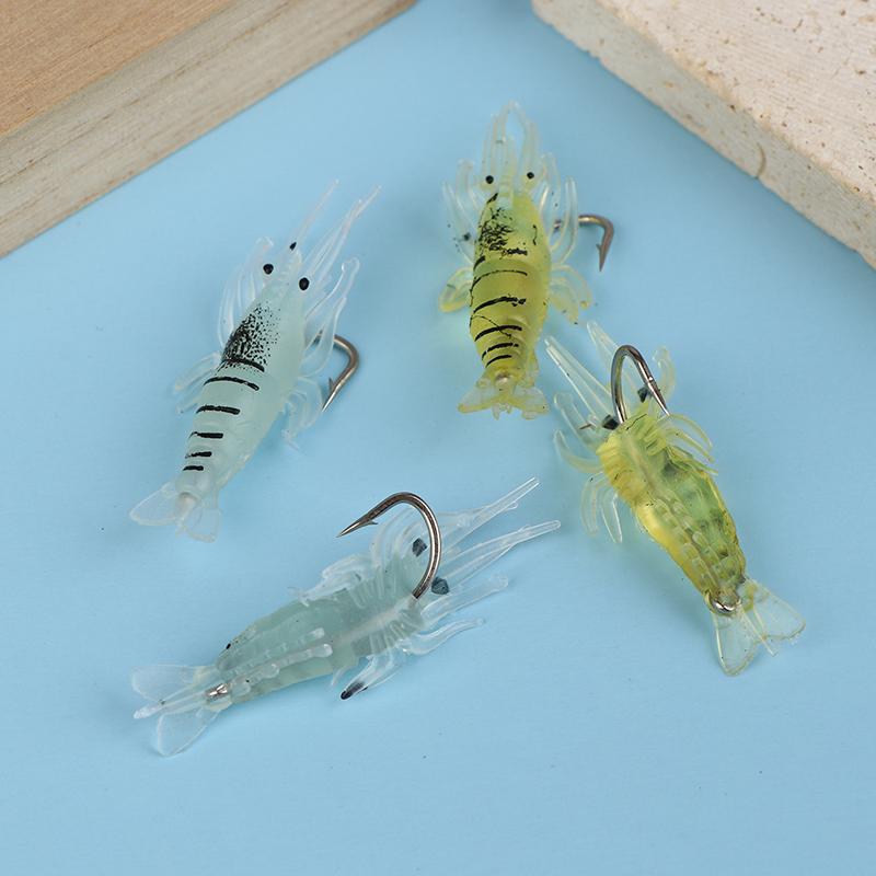 510/20Pcs Goture Shrimp Lures For Freshwater Saltwater, Luminous Shrimp Bait Set With Sharp Hook And Bead