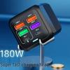 180W GaN Multi-Port Fast Charger with USB+PD, Auto Power Off, and Safety Protection