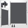 Vertical outdoor awning with clamp mounting, privacy and wind protection for balcony and terrace, weatherproof, anthracite, hand crank, 200 x 270 cm