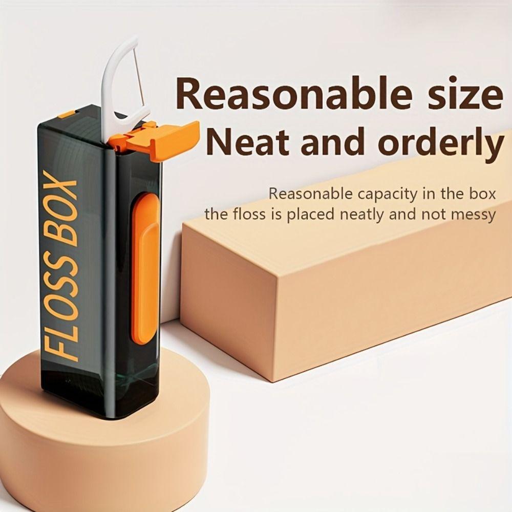 Mini Automatic Pop-Up Dental Floss Box Reusable Dustproof Dental Floss Pick Dispenser Automatic Pop-Up Mirror Design