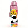1PC Color Splash Soccer Ball Graphic 750ml Color Plastic Water Bottle Leakproof Flip Straw Lid For Sports Office Home Use