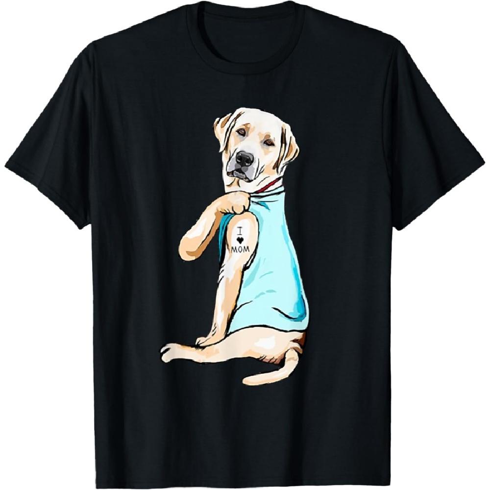I Love Mom Funny Labrador Tattooed T-Shirt XXXXXL чёрный