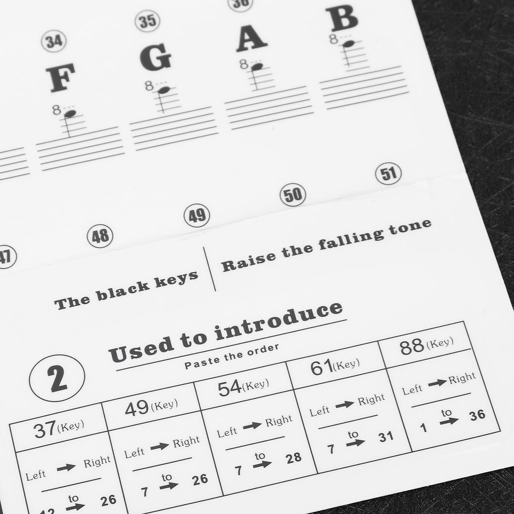 Piano Sticker Electronic Piano Removable Keyboard PVC Adhesive Staff Intonation Labels