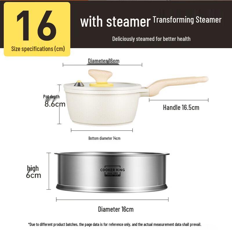COOKER KING 16см Микро-скороварка для молока с пароваркой
