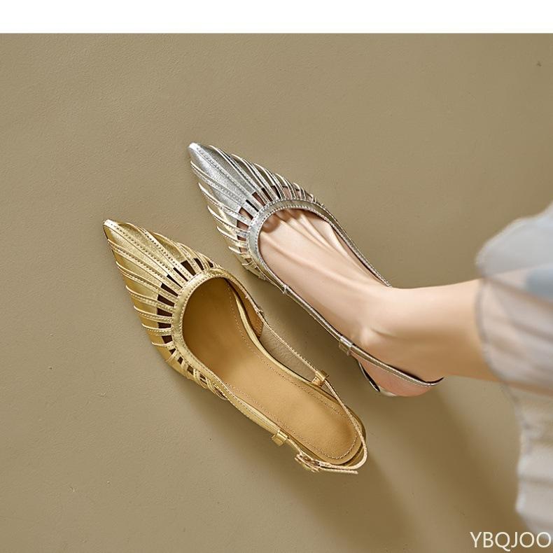 Fashion Solid color High Heel Sandals New 2025 Summer Women's Strap Pointed Toe Heel Shoes  Versatile Slingback women shoes