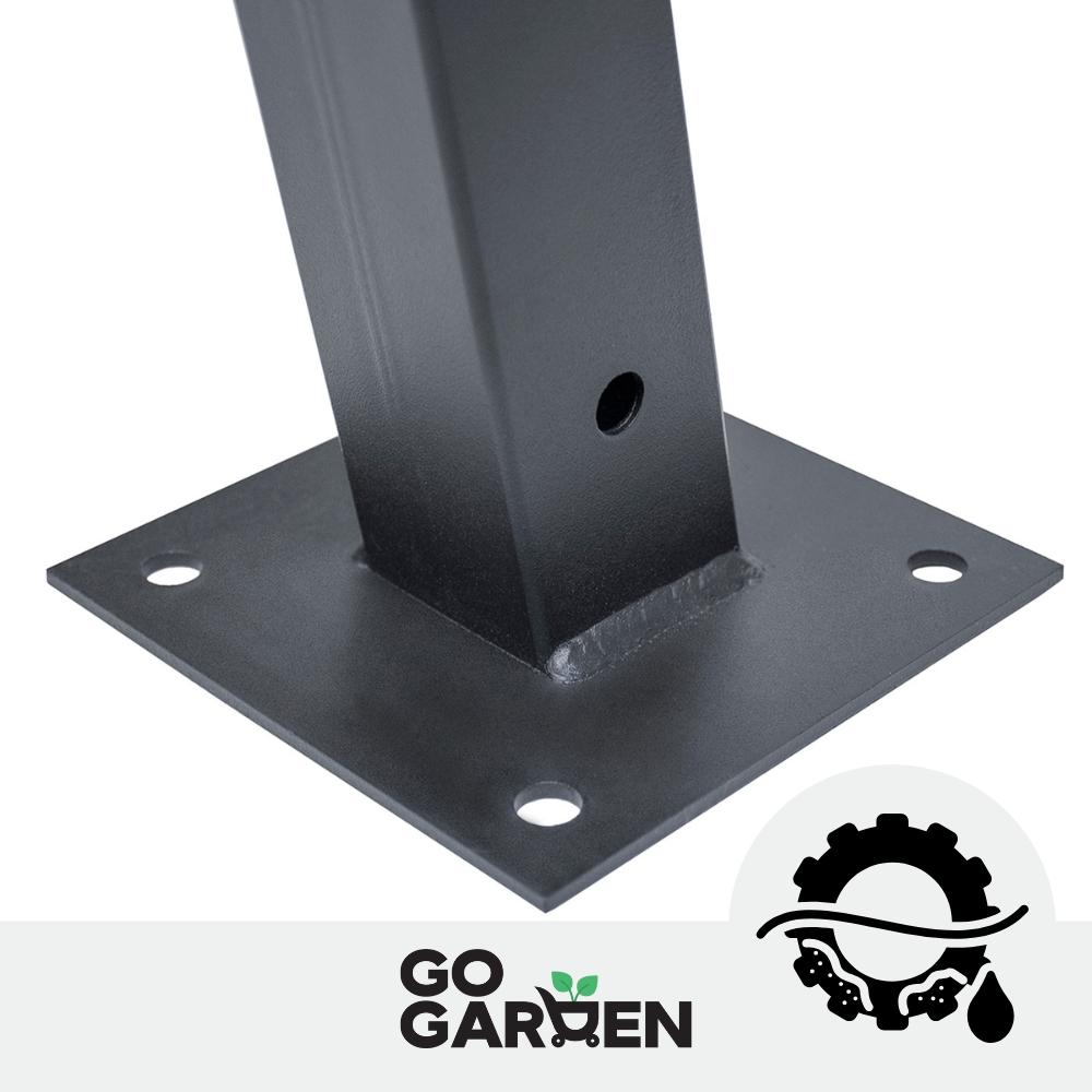 Mast Pole Base Screwed To Concrete Mounting Anchor Foot 120x120