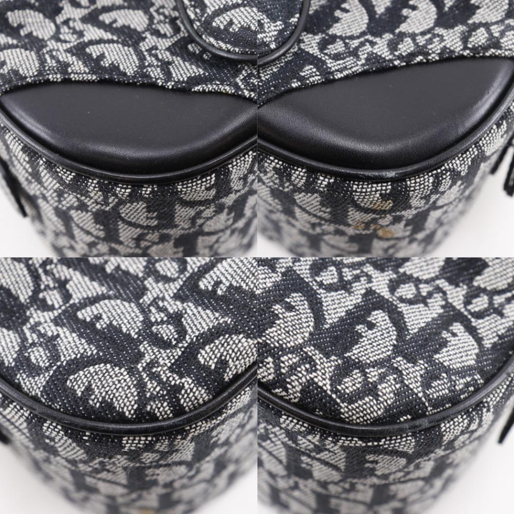 Dior Double saddle bag Handbag Trotter Navy blue canvas Women Used