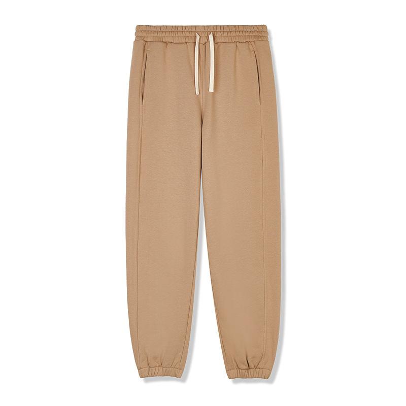 Autumn and Winter Velvet Sweatpants Men's Casual Sports Straight-leg Tied Men's Pants Trendy Brand American Trendy Men's Pants